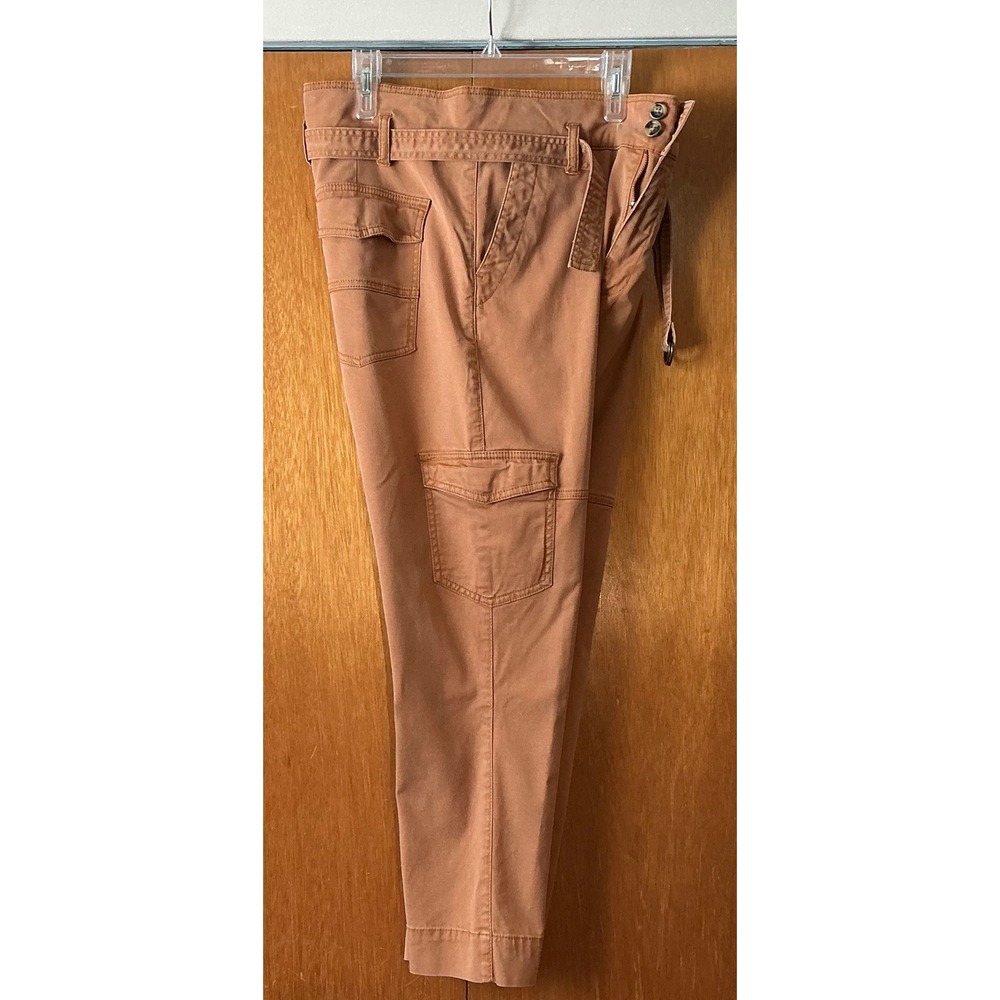 Cabi Womens Cargo Utility Cropped Pants 6 Belted Waist Fashion Modern Terracotta - Picture 3 of 11